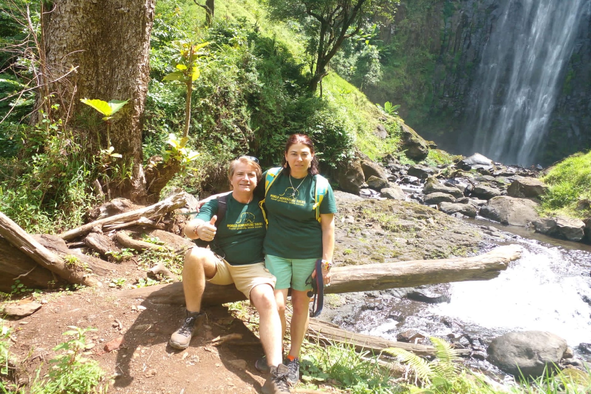 AWAT clients at Materuni Waterfalls